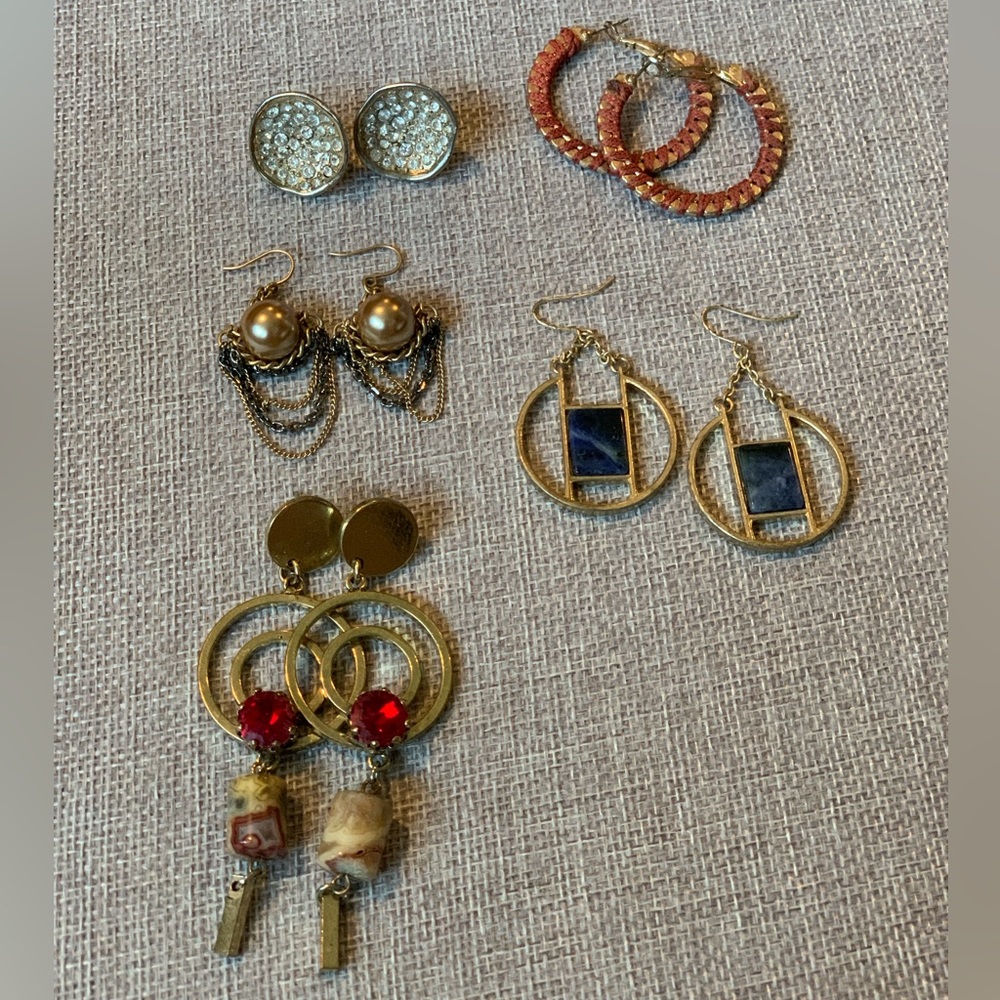 Bundle of earth tone earrings